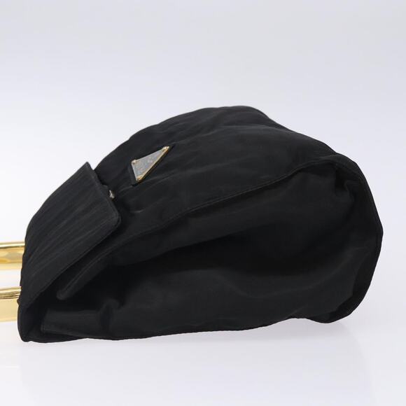 PRADA Hand Bag Nylon Black Gold - Picture 5 of 12